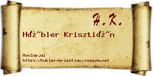 Hübler Krisztián névjegykártya